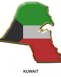 Kuwait Map & Flag square