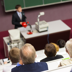 Lecture at by a Teacher at university square